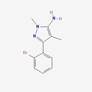 molecular formula C11H12BrN3 B13636673 3-(2-Bromophenyl)-1,4-dimethyl-1h-pyrazol-5-amine 