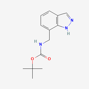 molecular formula C13H17N3O2 B13636681 Tert-butyl N-(1H-indazol-7-ylmethyl)carbamate 