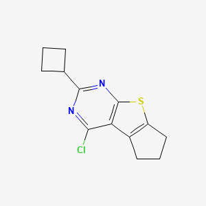 molecular formula C13H13ClN2S B13636703 4-Chloro-2-cyclobutyl-6,7-dihydro-5h-cyclopenta[4,5]thieno[2,3-d]pyrimidine 