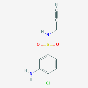 molecular formula C9H9ClN2O2S B13636781 3-Amino-4-chloro-n-(prop-2-yn-1-yl)benzenesulfonamide 