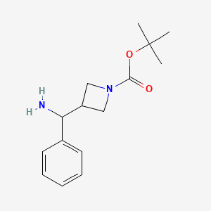 molecular formula C15H22N2O2 B13636797 Tert-butyl 3-[amino(phenyl)methyl]azetidine-1-carboxylate 