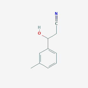 molecular formula C10H11NO B13636826 3-Hydroxy-3-(3-methylphenyl)propanenitrile 