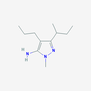 molecular formula C11H21N3 B13636846 3-(Sec-butyl)-1-methyl-4-propyl-1h-pyrazol-5-amine 