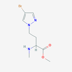 molecular formula C9H14BrN3O2 B13636860 Methyl 4-(4-bromo-1h-pyrazol-1-yl)-2-(methylamino)butanoate 