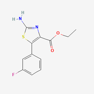 molecular formula C12H11FN2O2S B13636865 Ethyl 2-amino-5-(3-fluorophenyl)thiazole-4-carboxylate 