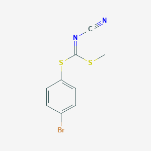 molecular formula C9H7BrN2S2 B136369 [(4-Bromophenyl)sulfanyl-methylsulfanylmethylidene]cyanamide CAS No. 152382-03-1