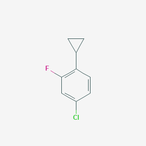 molecular formula C9H8ClF B13636915 4-Chloro-1-cyclopropyl-2-fluorobenzene 