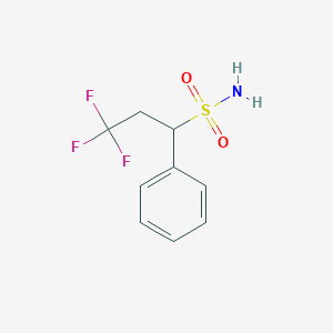 molecular formula C9H10F3NO2S B13636921 3,3,3-Trifluoro-1-phenylpropane-1-sulfonamide 