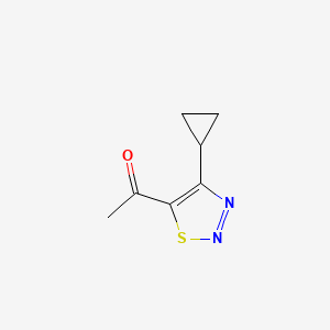 molecular formula C7H8N2OS B13636954 1-(4-Cyclopropyl-1,2,3-thiadiazol-5-yl)ethan-1-one 