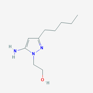 molecular formula C10H19N3O B13636995 2-(5-Amino-3-pentyl-1h-pyrazol-1-yl)ethan-1-ol 