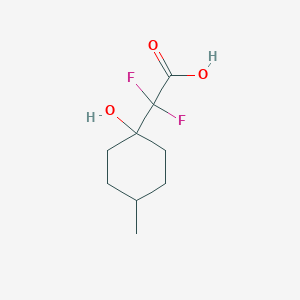 molecular formula C9H14F2O3 B13637000 2,2-Difluoro-2-(1-hydroxy-4-methylcyclohexyl)acetic acid 