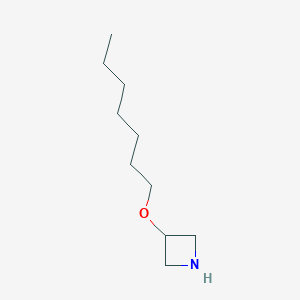 molecular formula C10H21NO B13637001 3-(Heptyloxy)azetidine 