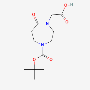 molecular formula C12H20N2O5 B13637003 2-{4-[(Tert-butoxy)carbonyl]-7-oxo-1,4-diazepan-1-yl}aceticacid 