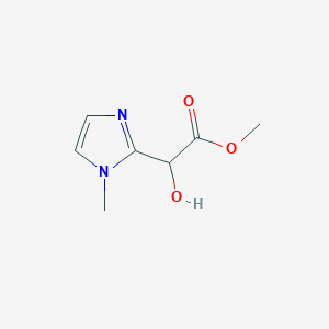 molecular formula C7H10N2O3 B13637016 methyl 2-hydroxy-2-(1-methyl-1H-imidazol-2-yl)acetate 