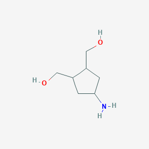 molecular formula C7H15NO2 B13637029 [4-Amino-2-(hydroxymethyl)cyclopentyl]methanol 