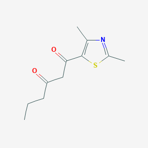 molecular formula C11H15NO2S B13637048 1-(2,4-Dimethylthiazol-5-yl)hexane-1,3-dione 