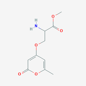 molecular formula C10H13NO5 B13637117 methyl O-(6-methyl-2-oxo-2H-pyran-4-yl)serinate 