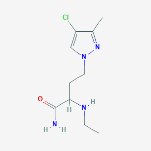 molecular formula C10H17ClN4O B13637118 4-(4-Chloro-3-methyl-1h-pyrazol-1-yl)-2-(ethylamino)butanamide 