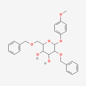 6-(4-Methoxyphenoxy)-5-phenylmethoxy-2-(phenylmethoxymethyl)oxane-3,4-diol