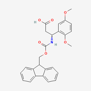 molecular formula C26H25NO6 B13637145 (3R)-3-(2,5-dimethoxyphenyl)-3-({[(9H-fluoren-9-yl)methoxy]carbonyl}amino)propanoic acid 