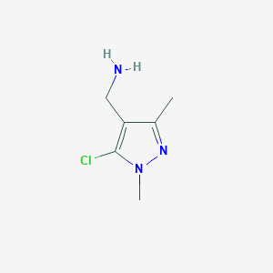 molecular formula C6H10ClN3 B13637149 (5-Chloro-1,3-dimethyl-1h-pyrazol-4-yl)methanamine 