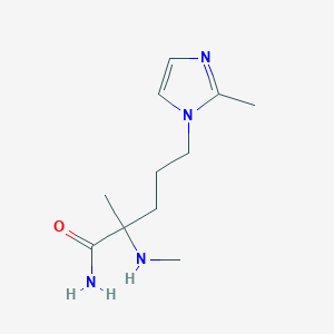 molecular formula C11H20N4O B13637150 2-Methyl-5-(2-methyl-1h-imidazol-1-yl)-2-(methylamino)pentanamide 