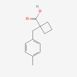 molecular formula C13H16O2 B13637151 1-[(4-Methylphenyl)methyl]cyclobutane-1-carboxylic acid 