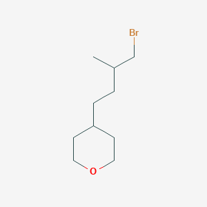 molecular formula C10H19BrO B13637153 4-(4-Bromo-3-methylbutyl)tetrahydro-2h-pyran 