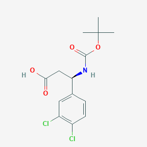 molecular formula C14H17Cl2NO4 B13637172 (R)-3-((tert-Butoxycarbonyl)amino)-3-(3,4-dichlorophenyl)propanoic acid 