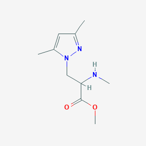 molecular formula C10H17N3O2 B13637183 Methyl 3-(3,5-dimethyl-1h-pyrazol-1-yl)-2-(methylamino)propanoate 