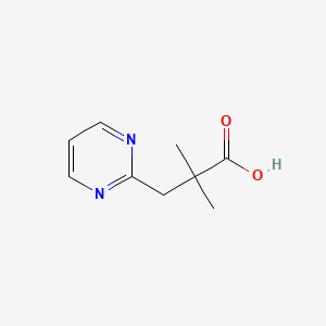 molecular formula C9H12N2O2 B13637204 2,2-Dimethyl-3-(pyrimidin-2-yl)propanoic acid 