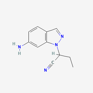 molecular formula C11H12N4 B13637231 2-(6-Amino-1h-indazol-1-yl)butanenitrile 