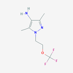 molecular formula C8H12F3N3O B13637249 3,5-Dimethyl-1-(2-(trifluoromethoxy)ethyl)-1h-pyrazol-4-amine 