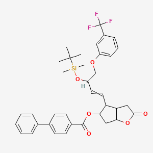 [4-[3-[Tert-butyl(dimethyl)silyl]oxy-4-[3-(trifluoromethyl)phenoxy]but-1-enyl]-2-oxo-3,3a,4,5,6,6a-hexahydrocyclopenta[b]furan-5-yl] 4-phenylbenzoate