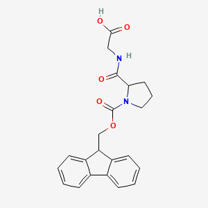 molecular formula C22H22N2O5 B13637306 2-[(1-{[(9H-fluoren-9-yl)methoxy]carbonyl}pyrrolidin-2-yl)formamido]acetic acid 