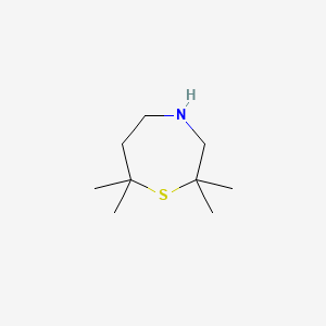 molecular formula C9H19NS B13637369 2,2,7,7-Tetramethyl-1,4-thiazepane 