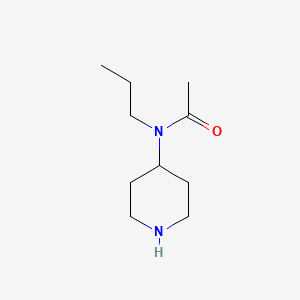 molecular formula C10H20N2O B13637382 N-(piperidin-4-yl)-N-propylacetamide 