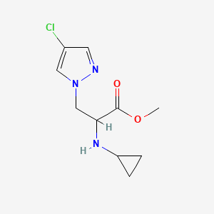 molecular formula C10H14ClN3O2 B13637405 Methyl 3-(4-chloro-1h-pyrazol-1-yl)-2-(cyclopropylamino)propanoate 