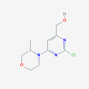 molecular formula C10H14ClN3O2 B13637439 (R)-[2-Chloro-6-(3-methylmorpholino)-4-pyrimidinyl]methanol 