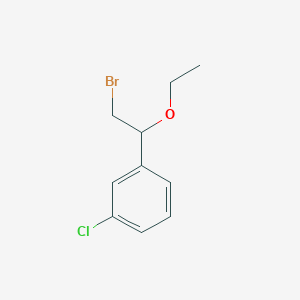 molecular formula C10H12BrClO B13637462 1-(2-Bromo-1-ethoxyethyl)-3-chlorobenzene 