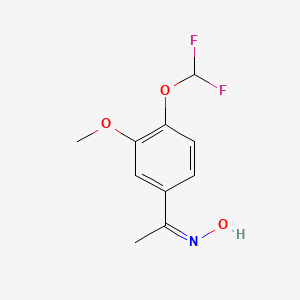 molecular formula C10H11F2NO3 B13637465 N-(1-[4-(Difluoromethoxy)-3-methoxyphenyl]ethylidene)hydroxylamine 