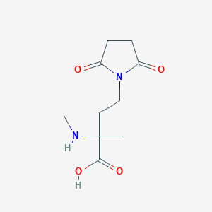 molecular formula C10H16N2O4 B13637486 4-(2,5-Dioxopyrrolidin-1-yl)-2-methyl-2-(methylamino)butanoic acid 