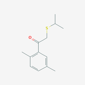 molecular formula C13H18OS B13637494 1-(2,5-Dimethylphenyl)-2-(isopropylthio)ethan-1-one 