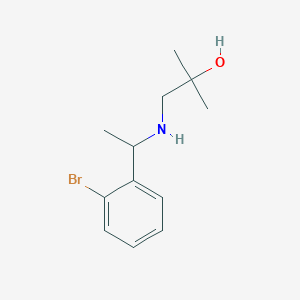 molecular formula C12H18BrNO B13637527 1-((1-(2-Bromophenyl)ethyl)amino)-2-methylpropan-2-ol 