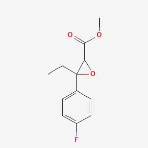 molecular formula C12H13FO3 B13637552 Methyl 3-ethyl-3-(4-fluorophenyl)oxirane-2-carboxylate 