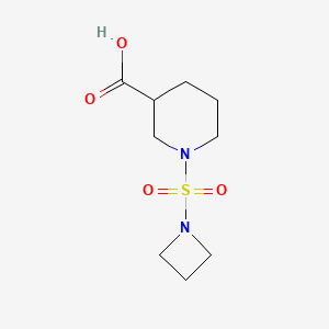 molecular formula C9H16N2O4S B13637562 1-(Azetidin-1-ylsulfonyl)piperidine-3-carboxylic acid 