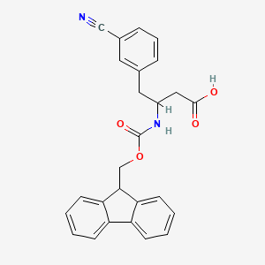 molecular formula C26H22N2O4 B13637586 Fmoc-beta-hophe(3-cn)-oh 