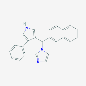 molecular formula C24H19N3 B136376 1-[2-Naphthyl(4-phenyl-1H-pyrrol-3-yl)methyl]-1H-imidazole CAS No. 150359-02-7