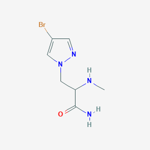 molecular formula C7H11BrN4O B13637628 3-(4-Bromo-1h-pyrazol-1-yl)-2-(methylamino)propanamide 