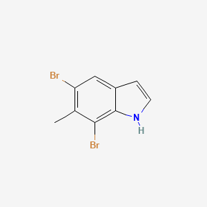 molecular formula C9H7Br2N B13637635 5,7-Dibromo-6-methyl-1H-indole 